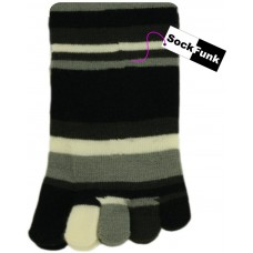 Stripey Toe Socks - Black/Grey